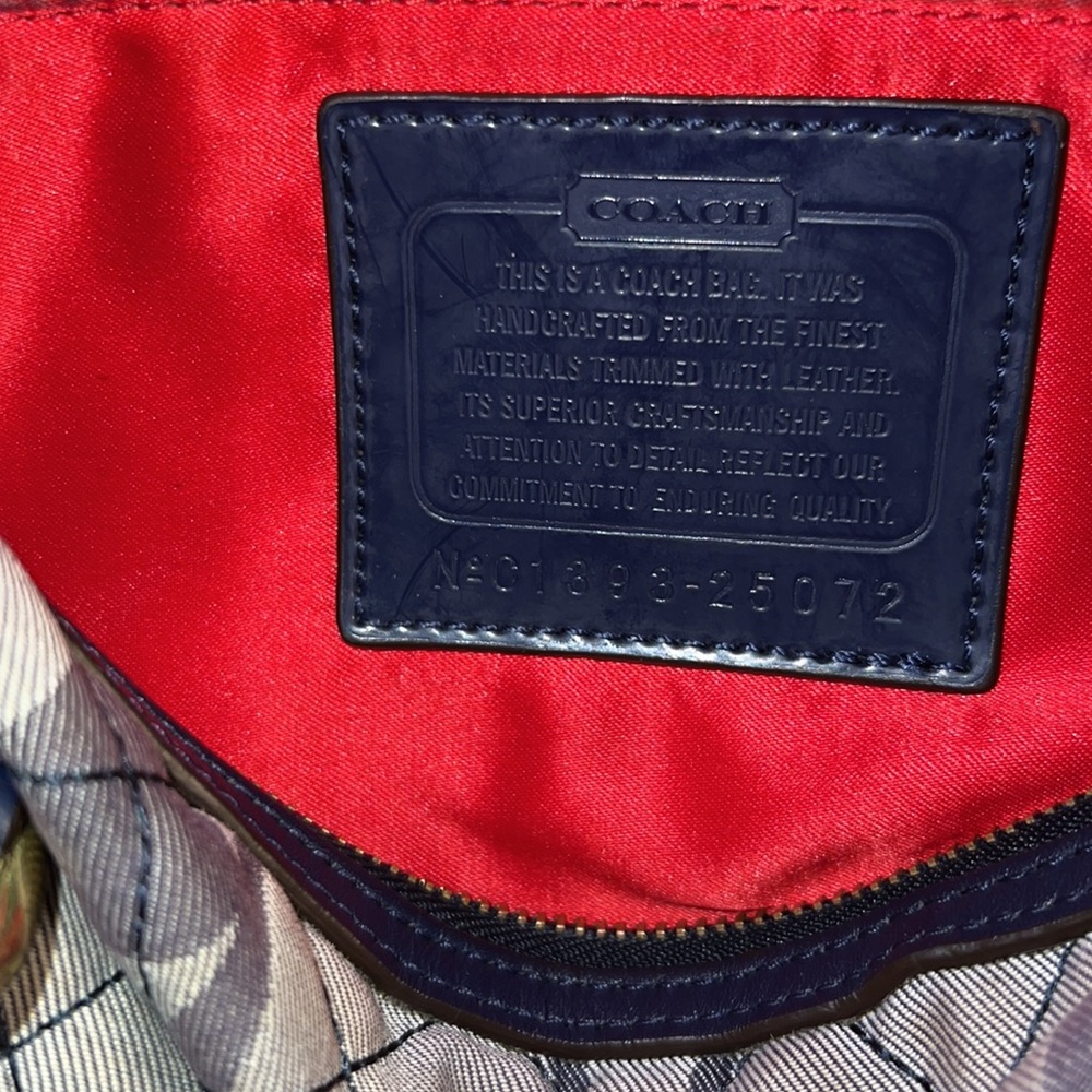 EUC Vintage Coach Quilted Denim Handbag